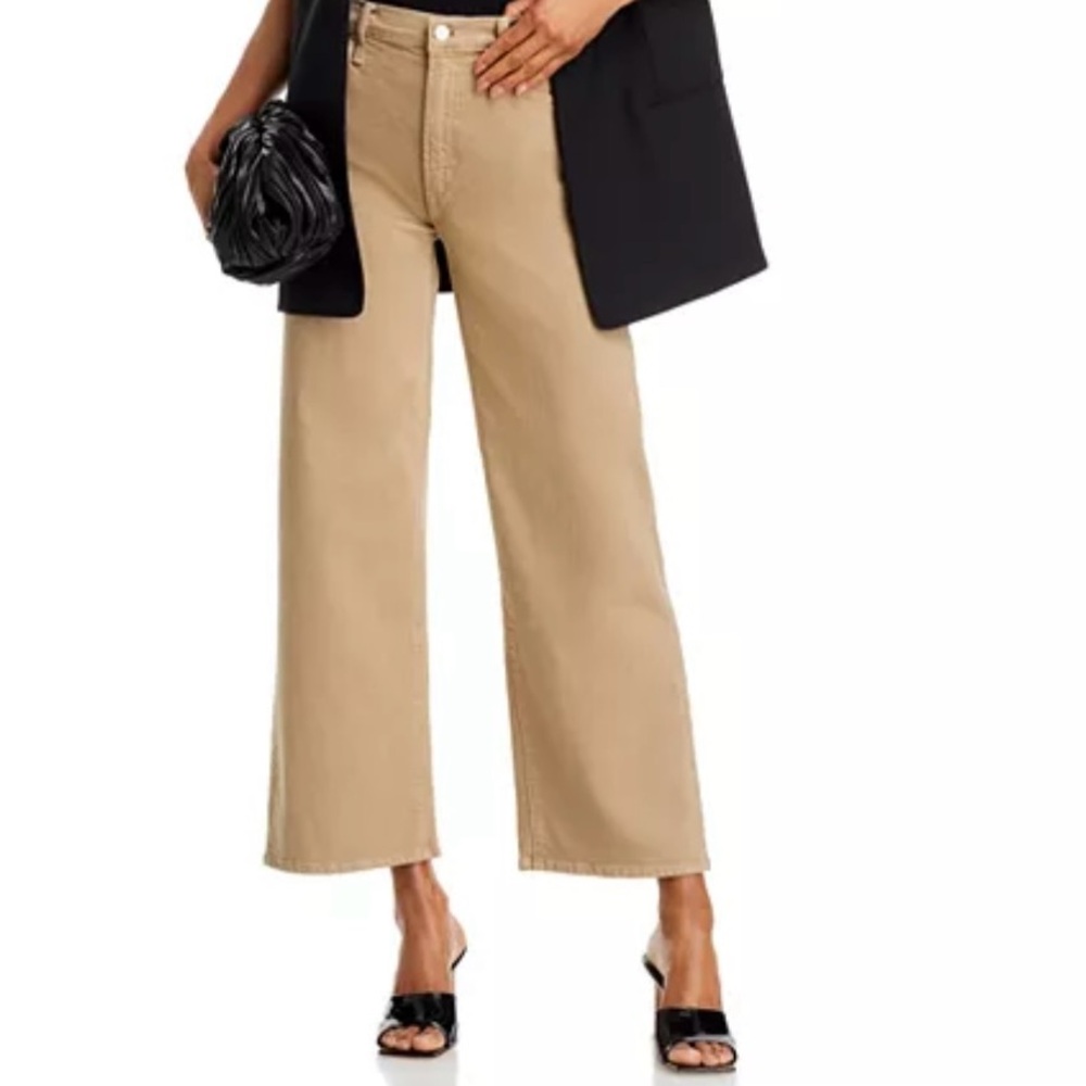 MOTHER The Dodger Flood High Rise Jeans in Dark Khaki